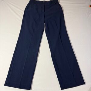 Counterparts Womens Navy Blue Straight Leg Dress Pants Size 10 Button Tab Waist